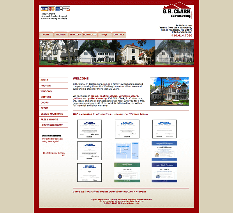 GH Clark Construction Website